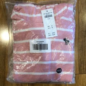 Abercrombie Kids Pink Striped L/S Hoodie Girls Size 11/12